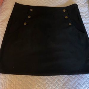 Black crescent suede skirt